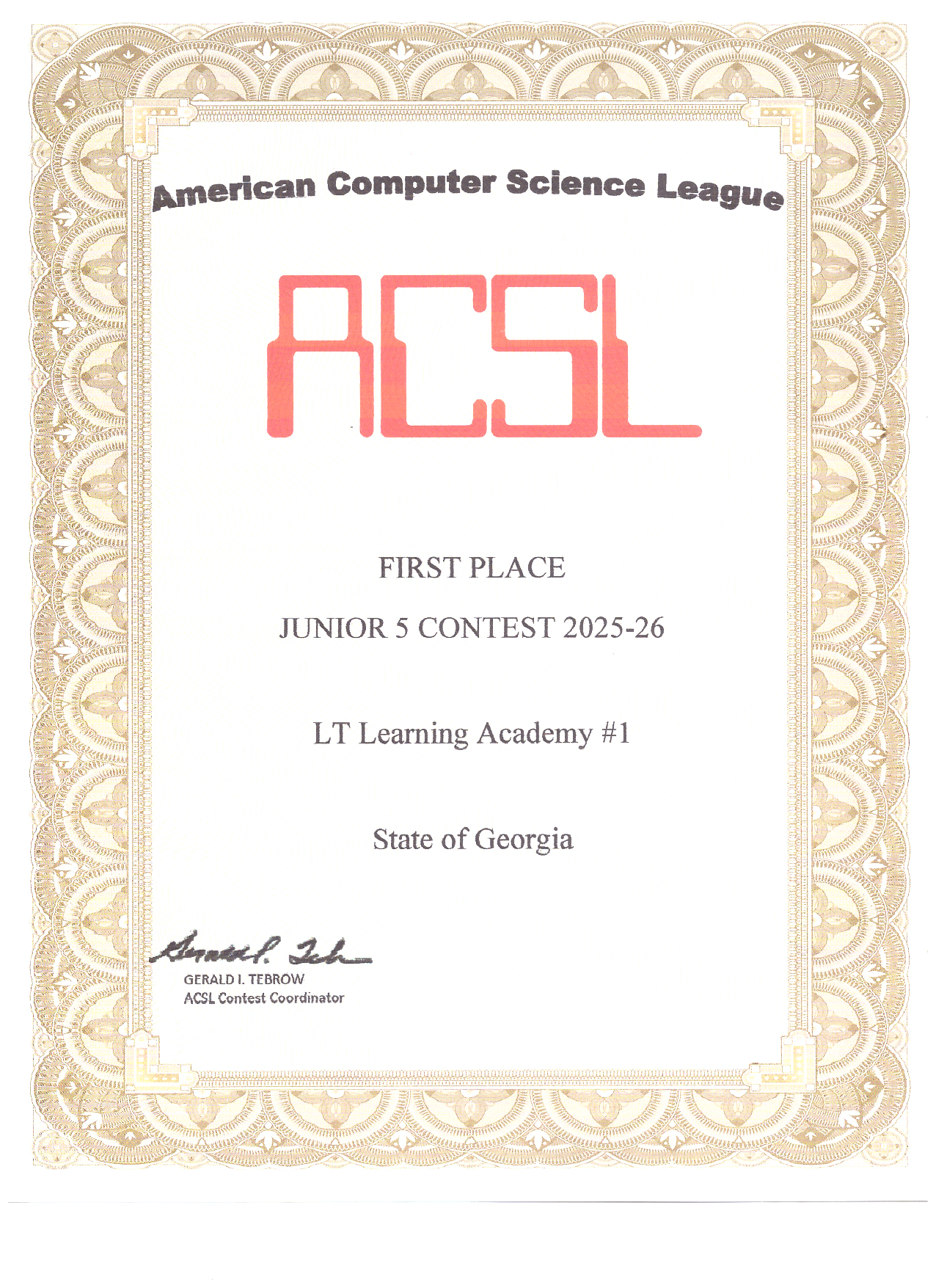 Certificate 1